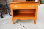 Antique oak nightstand end side table