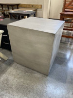 Light Grey Square Lightweight Concrete Outdoor Side Table New