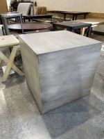 Light Grey Square Lightweight Concrete Outdoor Side Table New