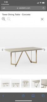 West Elm concrete dinning table