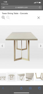West Elm concrete dinning table