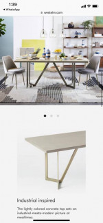 West Elm concrete dinning table