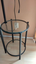 Glass table with table lamp side table furniture