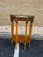 Louis XV Style Fruitwood and Onyx Top Side Table. Height 31” width 20”