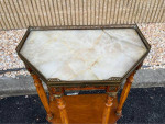 Louis XV Style Fruitwood and Onyx Top Side Table. Height 31” width 20”