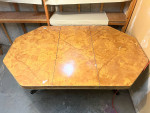 Formica Dining Table with Black Wrought Iron Legs