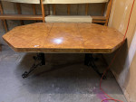 Formica Dining Table with Black Wrought Iron Legs