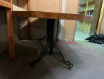 Formica Dining Table with Black Wrought Iron Legs