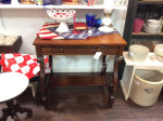 UNIQUE ANTIQUE LIBRARY TABLE W/WRITING DRAWER