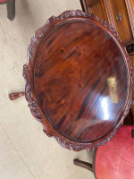 Chippendale Style Mahogany Tilt-Top Tea Table. Height 29”. Diameter 28