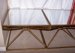 2 End Tables - side accent table - mirror glass & gold metal