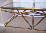 2 End Tables - side accent table - mirror glass & gold metal