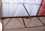 2 End Tables - side accent table - mirror glass & gold metal