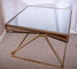 2 End Tables - side accent table - mirror glass & gold metal