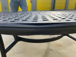 52" Outdoor Mesh Lattice Round Dining Table with Lazy Susan