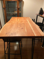 Wood Slab Table & 4 chairs