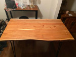 Wood Slab Table & 4 chairs