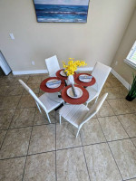 Modern Dining Table and 4 Chair Set, NEW Kitchen Dinette Glass