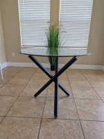 Modern Dining Table and 4 Chair Set, NEW Kitchen Dinette Glass