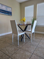Modern Dining Table and 4 Chair Set, NEW Kitchen Dinette Glass