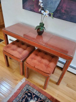 Glass top hallway entry table