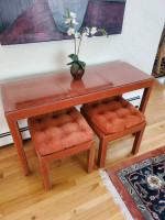 Glass top hallway entry table