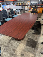 10' Conference Table in Mahogany Laminate Finish