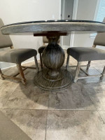 World Market 48" dining table and chairs