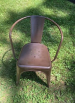 Farm style patio set large table and 4 barrel chairs LOWERED OBO