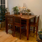 Dining room table with six chairs
