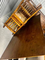 Dining room table with six chairs