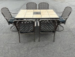 Beautiful Hampton Bay Tile Top Patio Set Table and 6 chairs Great Cond