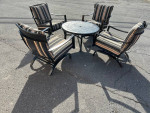 Beautiful Aluminum Conversation Set Table And 4 Chairs LOWERED