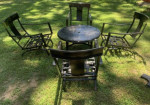 Beautiful Aluminum Conversation Set Table And 4 Chairs LOWERED