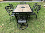 Beautiful Aluminum/ Cast Aluminum Set Large Table & 6 Chairs *LOWERED