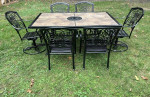 Beautiful Aluminum/ Cast Aluminum Set Large Table & 6 Chairs *LOWERED