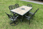 Beautiful Aluminum/ Cast Aluminum Set Large Table & 6 Chairs *LOWERED