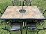 Beautiful Aluminum/ Cast Aluminum Set Large Table & 6 Chairs *LOWERED