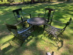 Beautiful patio conversation set table and 4 rockers LOWERED