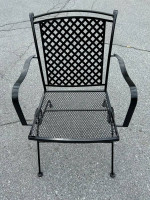 Metal Outdoor Bistro Set Table and 2 rockers **