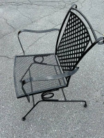 Metal Outdoor Bistro Set Table and 2 rockers **
