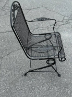 Metal Outdoor Bistro Set Table and 2 rockers **