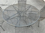 Heavy Wrought Iron Patio Set Table and 4 Chairs **