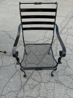 Beautiful wrought iron patio set table and 3 chairs LOWERED OBO