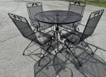 Beautiful Woodard Wrought Iron Patio Set Table and 4 Rockers *LOWERED