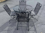 Beautiful Woodard Wrought Iron Patio Set Table and 4 Rockers *LOWERED