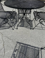 Beautiful Woodard Wrought Iron Patio Set Table and 4 Rockers *LOWERED