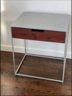 CB2 Modern Metal & Wood End Table