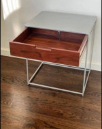 CB2 Modern Metal & Wood End Table