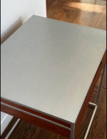 CB2 Modern Metal & Wood End Table